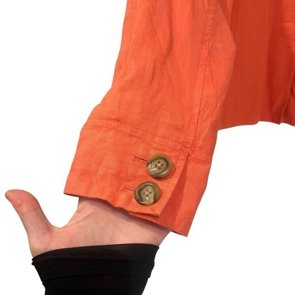 L.L. Bean light pink/ salmon 100% linen blazer - Picture 6 of 8